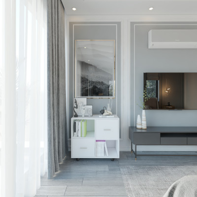 [Happy Home Furniture] COMFEE, Tủ đựng hồ sơ 2 tầng ,  80cm x 40cm x 66cm ( DxRxC), THK_014