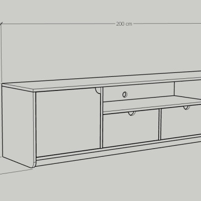 [Happy Home Furniture] CIRCLE , Kệ TIVI 2 cánh mở - 2 ngăn kéo , 200cm x 40cm x 48cm ( DxRxC), KTV_018