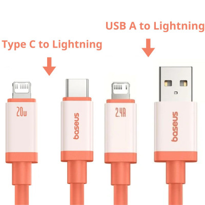 Cáp sạc nhanh Baseus 0℃ Series Fast Charging Data Cable Usb A to iP 2.4A hoặc Type C to iP 20W- hàng chính hãng
