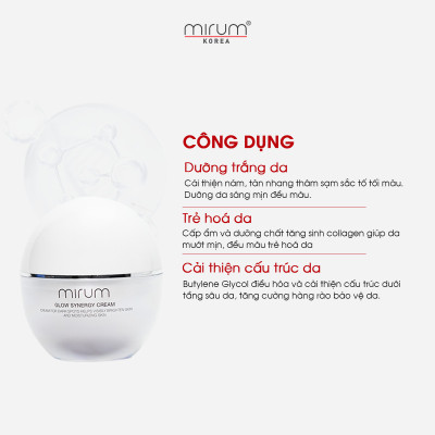 Kem dưỡng trắng da, mờ nám & tàn nhang Mirum 55ml– Mirum Glow Synergy Cream