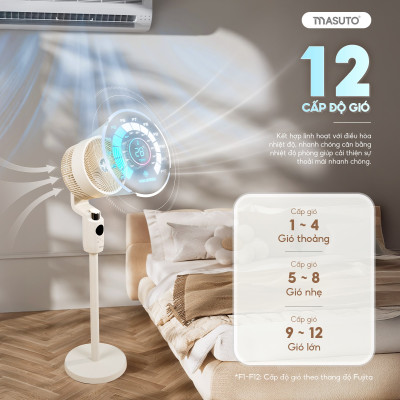 Quạt Điện Cây Masuto MS Smart Air Thông Minh AI, Điều Khiển Bằng Giọng Nói Tiếng Việt, Quạt Mát Ion Âm Bổ Sung Oxy, Điều Hòa Không Khí, Có Remote Từ Xa - Hàng chính hãng