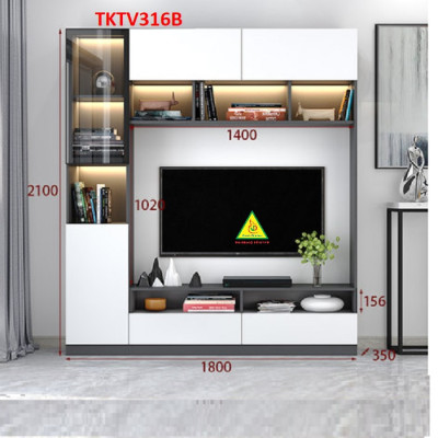 Tủ kệ tivi trang trí phong cách hiện đại TKTV316 - Nội thất lắp ráp Viendong adv