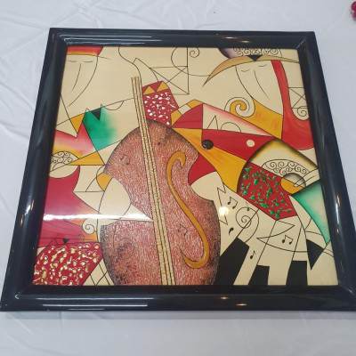 Tranh Sơn Mài - Họa Tiết PICASSO | Size 40x40 cm | Kèm Khung Sơn Mài Cao Cấp