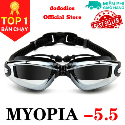 Kính bơi cận dododios đủ độ cận từ 2 độ tới 7 độ chất liệu PC chống nước , chống tia UV , Chống sương mù , bảo vệ mắt, Kính bơi cận cho người lớn nam nữ có độ từ 1.5 độ đến 8.0 độ mắt kiếng bơi cận thị tráng gương chống UV - Hàng chính hãng dododios