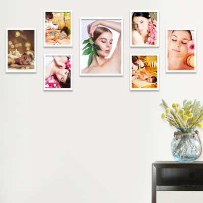 Bộ Khung Ảnh Treo Tường Trang Trí Tiệm Spa Làm Đẹp, Thẩm Mỹ Viện, Chăm Sóc Da Tặng Kèm bộ ảnh như hình mẫu, đinh treo tranh và sơ đồ treo PGC297