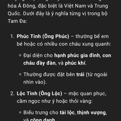 Bộ tượng phật tam đa phúc lộc bằng gỗ bách xanh thơm nức cao 40x13x11cm