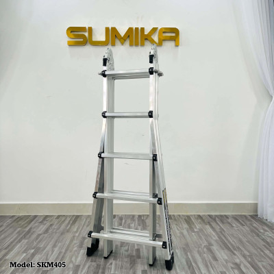 Thang nhôm rút lồng đa năng SUMIKA SKM405 - Chữ A cao nhất 2.5m, chữ I cao nhất 5.0m, tải trọng 300kg