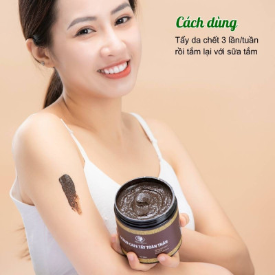 Scrub café tẩy toàn thân, trắng da, sạch mụn, đánh bay thâm rạn Wonmom 500g
