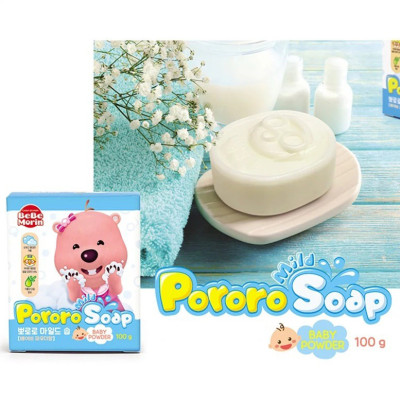 Xà bông tắm, rửa mặt hương trái cây Pororo Hàn Quốc 100g - Làm sạch, trắng sáng da trẻ em