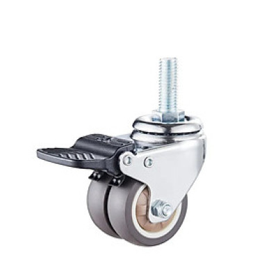 Bánh xe đẩy (caster) chuyên dụng cho bàn công thái học,hàng có bạc đạn và khóa nhựa PVC
