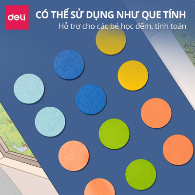 Bộ Đồ Chơi Lắp Ghép Hình Học Gỗ Cho Bé Deli - Luyện Tập Tư Duy Ghép Hình Tính Toán Màu Sắc - Đồ Chơi Sáng Tạo Thông Minh