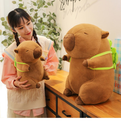 Gấu Bông Chuột Capybara Đeo Túi Rùa - Capybara Đáng Yêu Quà Tặng Bạn Gái Đồ Chơi Nhồi Bông Cao Cấp