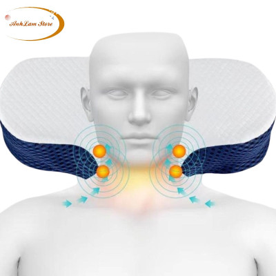 Gối cao su non công thái học Anh Lam Store chống đau vai gáy, ngủ ngáy, hỗ trợ ngủ nhanh - Thiết kế riêng biệt cho tư thế nằm ngửa và nằm nghiêng - Hàng chính hãng