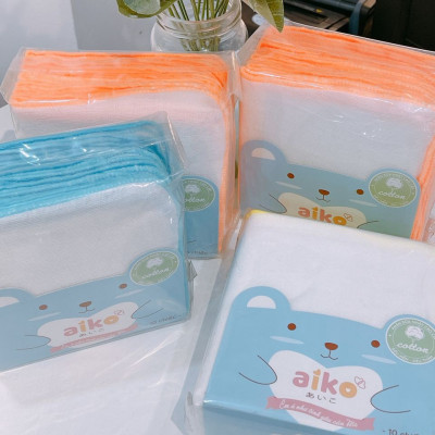 Combo 10 khăn sữa Nhật cao cấp Aiko 3 lớp, 4 lớp