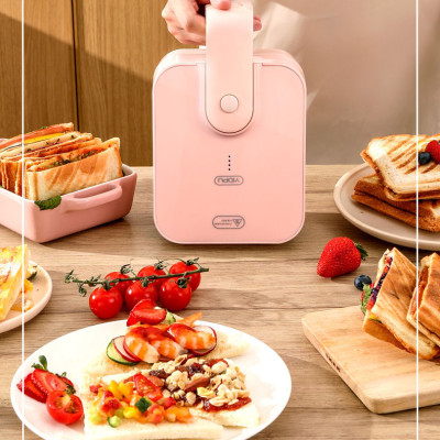 Máy Nướng Bánh Mì Đa Năng Cầm Tay Chống Dính Tuyệt Đối, Máy Kẹp Nướng Bánh Siêu Nhanh, Chiên Trứng, Nướng Thịt 2 Mặt Mini Thế Hệ Mới