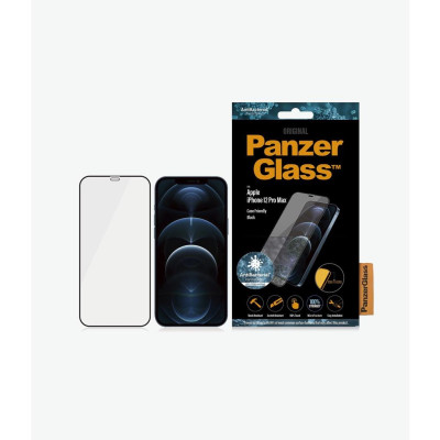 Kính Cường Lực Full Màn Hình PanzerGlass dành cho iPhone 12/12 Pro Max bảo vệ màn hình khỏi trầy xước và va đập hàng ngày Hàng Chính Hãng