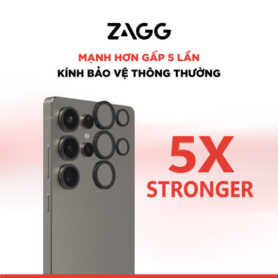 Kính Camera ZAGG Camera InvisibleShield Dành Cho Galaxy S25 Ultra  Kèm Khung Dán Chống Trầy Xước, Chống Va Đập_ Hàng Chính Hãng
