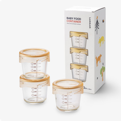 Hộp đựng thức ăn cho bé Lock&Lock có vạch chia LLG508S3 230ml x 3 hộp - LLG542S3 280ml x 3 hộp