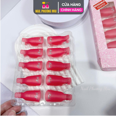 Kẹp Ủ Tay Phá Gel Silicon Dẻo Làm Nail, Set 10 Cái Tiện Lợi, Không Khí Không Lọt, Tháo Gel Nhanh Chóng, Bảo Vệ Móng
