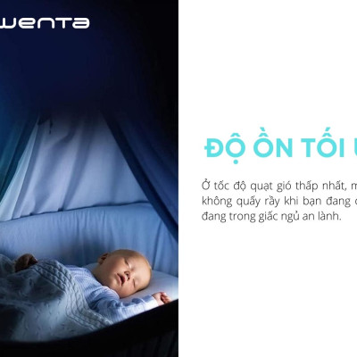 Quạt Không Cánh, Kiêm Lọc Không Khí ROWENTA ECLIPSE QU5030F0 12 Cấp Độ Gió, Lọc Sạch 99,95% Bụi Mịn, Cảm Biến Nhiệt Độ Auto, Ồn Cực Thấp, Công Suất 33 W - Hàng Nhập Khẩu Đức