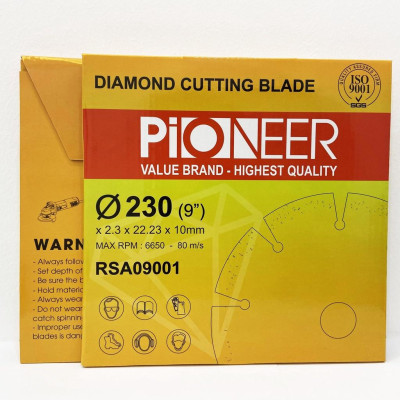 LƯỠI CẮT GẠCH - ĐÁ RSA09001 16 răng  đường kính phi Ø 230mm công nghệ ép nóng cao cấp