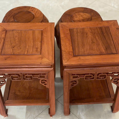 Đôn gỗ hương đá cao 40 mặt vuông 30cm để đồ đa năng 