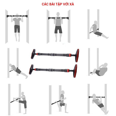 Xà Đơn Gắn Cửa, Treo Tường Bằng Thép Chịu Lực Có Thước Thăng Bằng Cao Cấp 2022