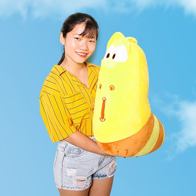 Gấu bông gối ôm hình sâu ngộ nghĩnh cho bé hàng cao cấp