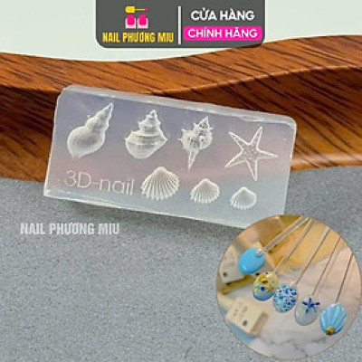 Khuôn in 3D Silicon Tạo Hình Sao Sò Ốc Biển 7 Mẫu To Nhỏ Làm Nail Mùa Hè Siêu Xinh, Thiết Kế Đáng Yêu Trang Trí Móng Nghệ Thuật