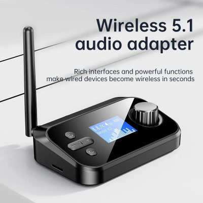 ROGTZ Bộ thu phát âm thanh Bluetooth 5.1 đa năng 6 trong 1 Kết nối đa dạng Optical Coaxial AUX RCA 3.5mm Hỗ trợ thẻ TF Màn LCD Hỗ trợ A2DP/AVRCP/EDR/HSP Micro đàm thoại Thông báo giọng nói Kết nối tự động Angten Xe hơi Nhà ở Rạp hát Hàng Chính Hãng