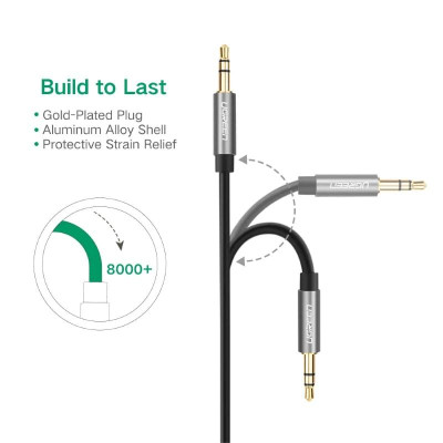 Ugreen UG10734AV119TK 1.5M màu Đen Cáp âm thanh 2 đầu 3.5mm dương dây tròn TPE cao cấp - HÀNG CHÍNH HÃNG