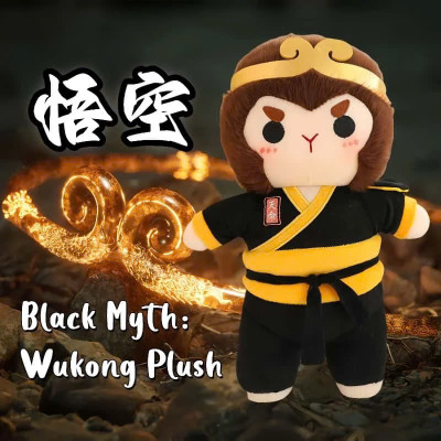 Gấu bông Tôn Ngộ Không đen trong Black Myth Wukong hot games siêu hot (25cm) hàng xịn cao cấp loại 1, an toàn cho trẻ nhỏ
