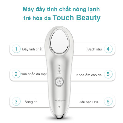 Máy đẩy tinh chất nóng lạnh sóng âm trẻ hóa da cao cấp Touch Beauty