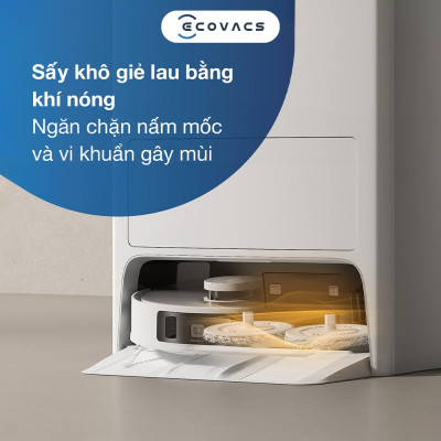 Robot Hút Bụi Lau Nhà Ecovacs T20E Omni 2024 Lực Hút 7.100 Pa, Giặt Nước Nóng - Hàng Chính Hãng