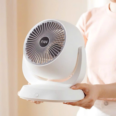 Quạt Tích Điện F3 Xoay 180 Độ Để Bàn - 3 Cấp Độ Gió, Mini Sạc Type C - HÀNG CHÍNH HÃNG MINIIN