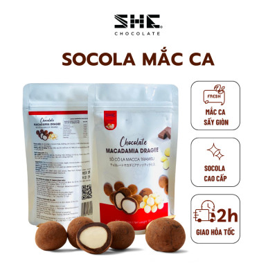 Socola Macca Tiramisu - Túi 50g - SHE Chocolate - Tốt cho sức khỏe - Quà tặng người thân, dịp lễ, thích hợp ăn vặt