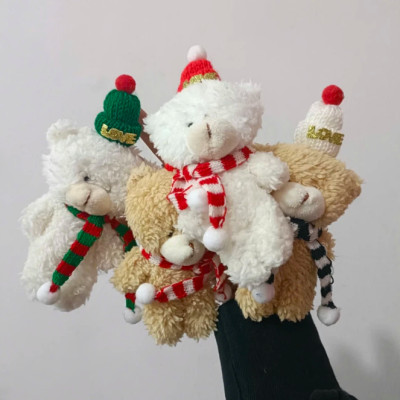 Móc khoá gấu Teddy Noel đáng yêu - Size 16cm - Teddy mini đội nón giáng sinh quàng khăn cute