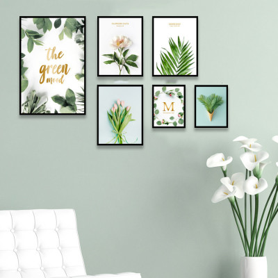 Bộ Khung Ảnh Hoa Lá Treo Tường Tặng Kèm bộ ảnh như hình mẫu, đinh treo tranh và sơ đồ treo PGC230