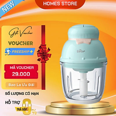 Máy Xay Thịt, Máy Xay Ăn Dặm Bear GR-B06V1 Xay Cực Êm Dung Tích 0.6 Lít Công Suất 200 W- Hàng Chính Hãng