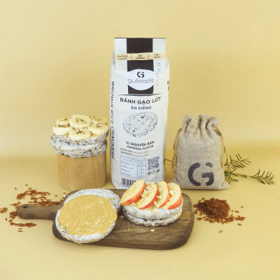 [Vị Huyền Mễ, Nguyên Bản, Yến Mạch] - Bánh Gạo Lứt Ăn Kiêng GUfoods 170g - Tập Gym, Giảm Cân, Thực Dưỡng, Eat Clean, Ăn Vặt Healthy, Không Chiên Dầu
