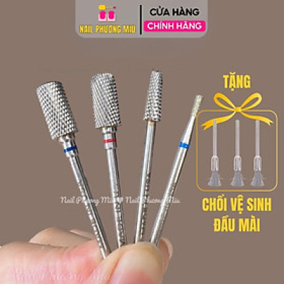 Combo 4 Đầu Mài Titan Đúc Đặc Bo Viền Làm Nail, Mài Mịn Phá Bột Gel Mài Chân Móng Khoé Da Không Nóng