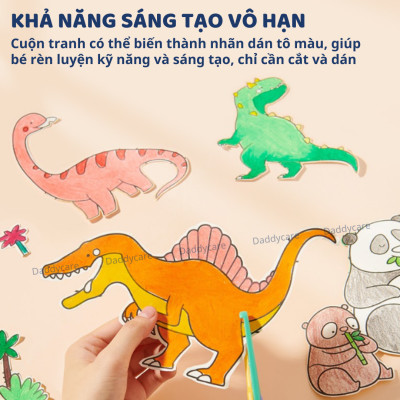 Cuộn tranh tô màu cho bé dán tường khổng lồ 4m*40cm Mideer Adhesive Colouring Scroll - Tranh tô màu nước cho bé