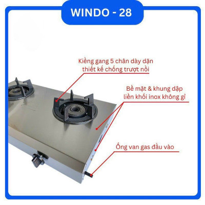 Bếp Khè Đôi WINDO 2 Lò bán Công Nghiệp Áp Cao - Hàng Chính Hãng