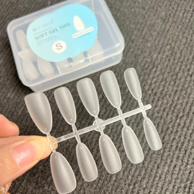 Hộp 100 Móng Úp Nhám Trong JNICE Đủ Form Bầu Nhọn Thang Làm Nailbox Tiện Lợi Size S, M Theo Vỉ 10 Móng Nữ Women dụng cụ nail box