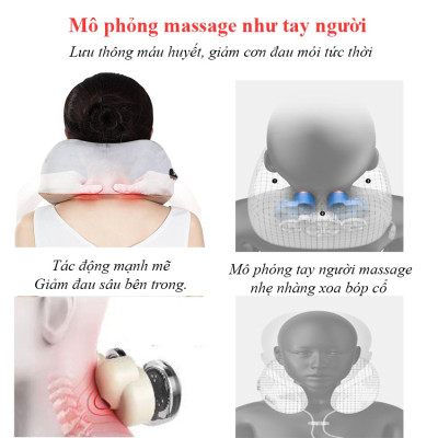 Gối Massage Vòng Cổ Chữ U Đa Năng,Gối Ngủ Văn Phòng, Gói Đi Du Lịch - Giao màu ngẫu nhiên