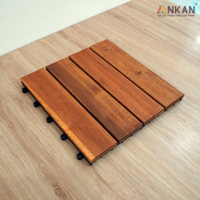 Vỉ Gỗ Lót Sàn Ban Công Cao Cấp 4 Nan – Chống Thấm, Bền Bỉ, Màu Vàng Sang Trọng