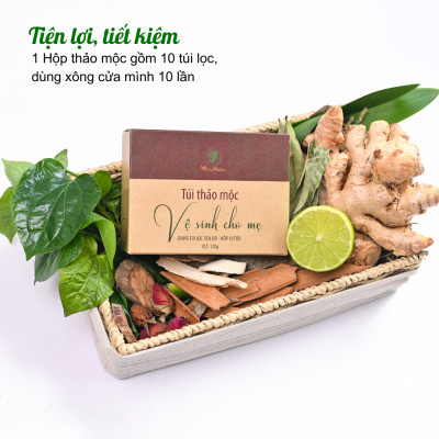 Combo 1 dầu gội cốt bồ kết + 1 hộp thảo mộc vệ sinh cho mẹ Wonmom