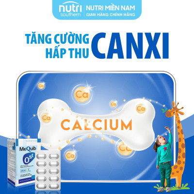 Vitamin D3 K2 MK7 MenaQ7 Và Canxi MEQUIB OST - Hỗ Trợ Tăng Cường Hấp Thu Canxi, Tăng Trưởng Chiều Cao và Phòng chống loãng xương (hộp 60 viên)