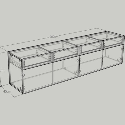 [Happy Home Furniture] WESLEY, Kệ Tivi 4 ngăn kéo - 4 cửa mở, 200cm x 40cm x 50cm ( DxRxC)   , KTV_003