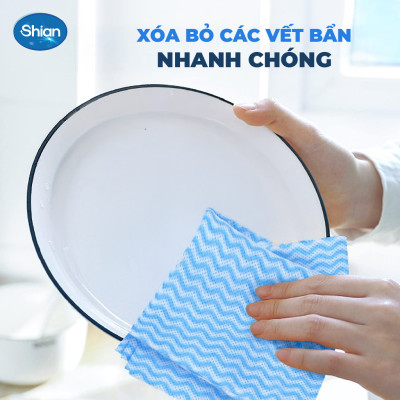 Khăn bếp đa năng cuộn 50 tờ Shian lau sạch đồ dùng bếp vệ sinh nhà cửa -Khăn đa năng